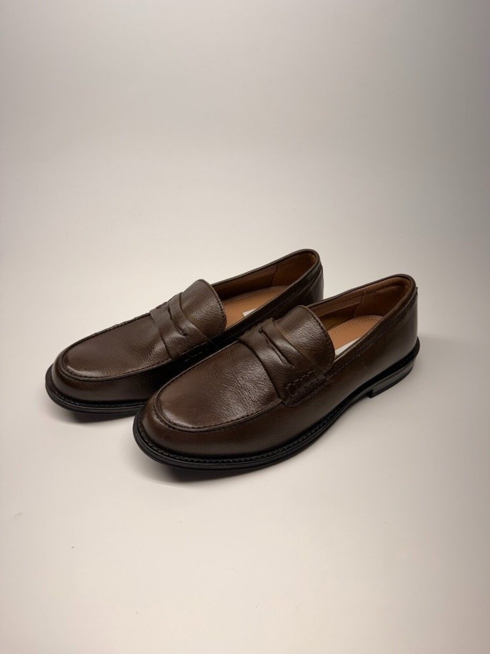 Steve Madden Men's Brown Leather Draggo Penny Loafer Sz 9.5 - Picture 2 of 9